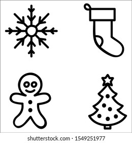 Set of christmas icon set on white background.