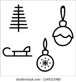 Set of christmas icon set on white background.