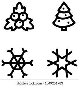 Set of christmas icon set on white background.