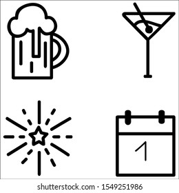 Set of christmas icon set on white background.