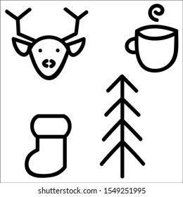 Set of christmas icon set on white background.