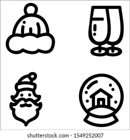 Set of christmas icon set on white background.