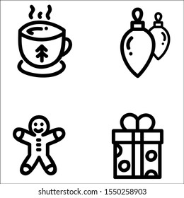 Set of christmas icon set on white background.