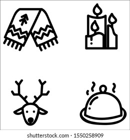 Set of christmas icon set on white background.