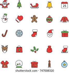 Set of Christmas Icon Thin Line Design