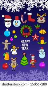 Set of christmas icons