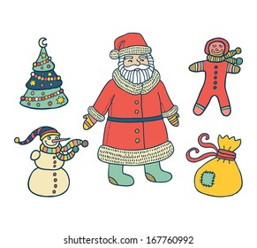 set of christmas icons