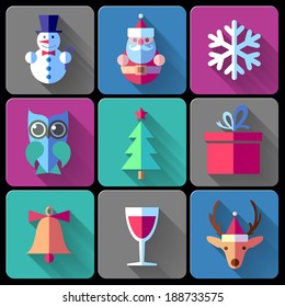 set of Christmas icons