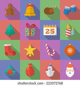 Set of Christmas icons.