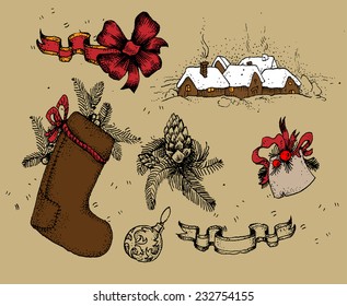 set of christmas icons