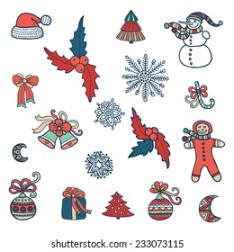 set of christmas icons