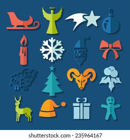 Set of Christmas icons