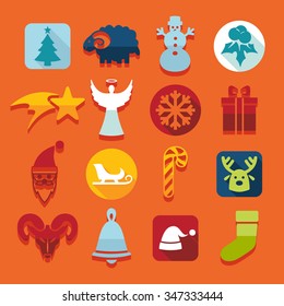 Set of Christmas icons
