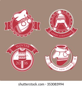 set of Christmas icons