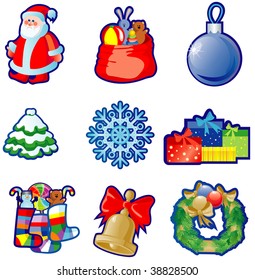Set of Christmas icons