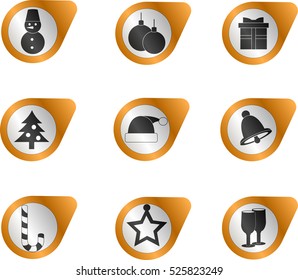 set of Christmas icons