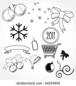 set of christmas icons