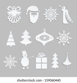 Set of Christmas icons. Background for winter and christmas theme. Vector illustration.  EPS10. 