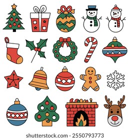 A set of Christmas icons collection