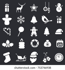 Set of Christmas icons. Christmas decorations objects and symbols collection.