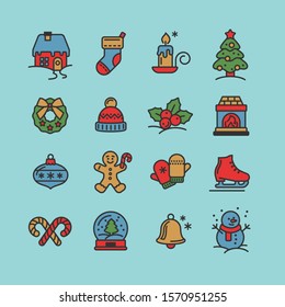 Set of Christmas icons for design and decoration