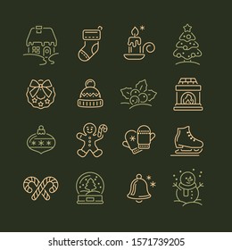 Set of Christmas icons for design and decoration