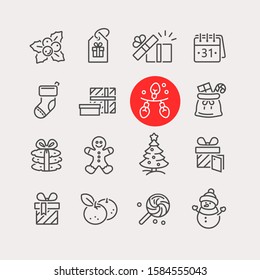 Set of Christmas icons for design and decoration