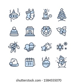 Set of Christmas icons for design and decoration