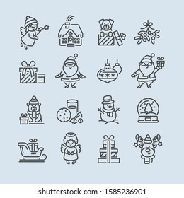 Set of Christmas icons for design and decoration