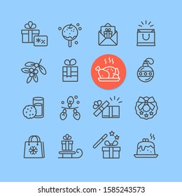 Set of Christmas icons for design and decoration
