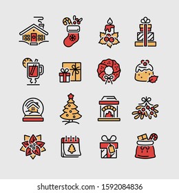 Set of Christmas icons for design and decoration