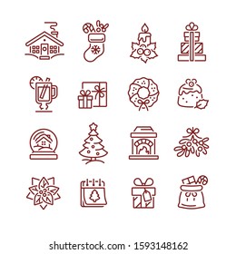 Set of Christmas icons for design and decoration