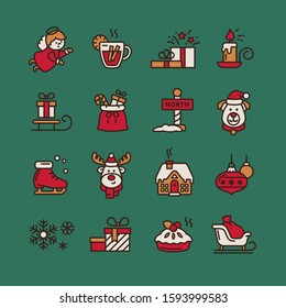 Set of Christmas icons for design and decoration
