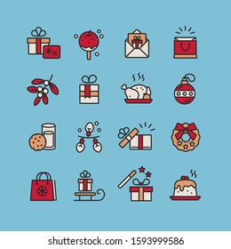Set of Christmas icons for design and decoration