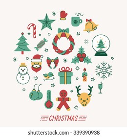 Set of christmas icons , eps10 vector format