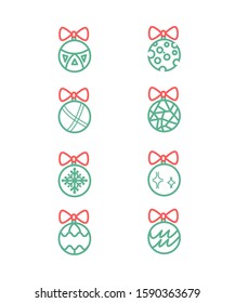 Set Of Christmas Icons For Christmas Holidays . Sweet Icons Isolated On The White Background . 