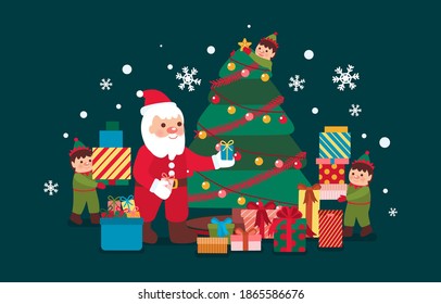 Set of Christmas Icons Isolated. Flat Style. Modern Trendy Design. Vector Illustration.