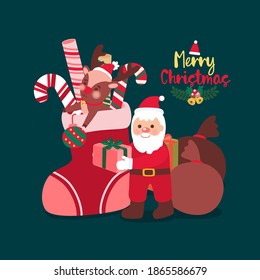 Set of Christmas Icons Isolated. Flat Style. Modern Trendy Design. Vector Illustration.