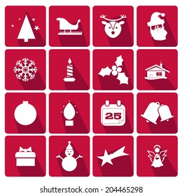 Set of Christmas icons with the main object of the feast