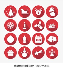 Set of Christmas icons with the main object of the feast