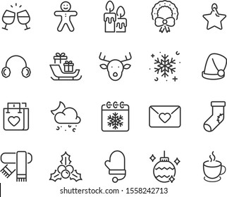 set of Christmas icons, Merry Christmas . winter, 25 December