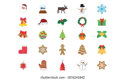 Juego de iconos de navidad. Navidad. Ilustración del vector