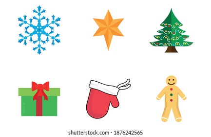 Juego de iconos de navidad. Navidad. Ilustración del vector
