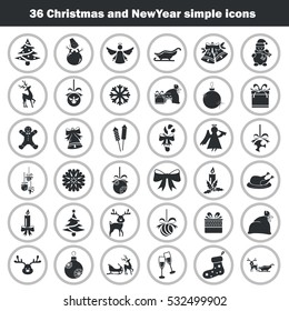 Set of Christmas icons. Simple design for web and mobile