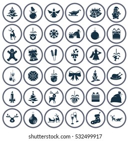 Set of Christmas icons. Simple design for web and mobile