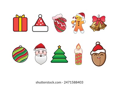 Set of Christmas icons symbols, Collection, Merry Christmas