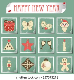 set of christmas icons vector