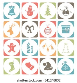 Set of Christmas icons. Vector.
EPS-10 (non transparent elements,non gradient)