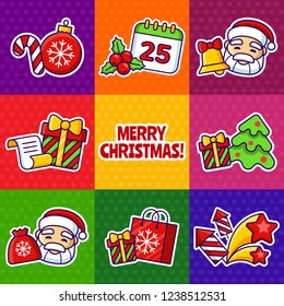 Set of Christmas icons. Vector illustration