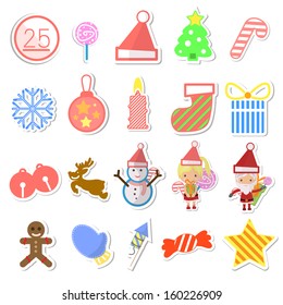 Christmas Icon Set Isolated On White Stock Vector (Royalty Free) 1571778304